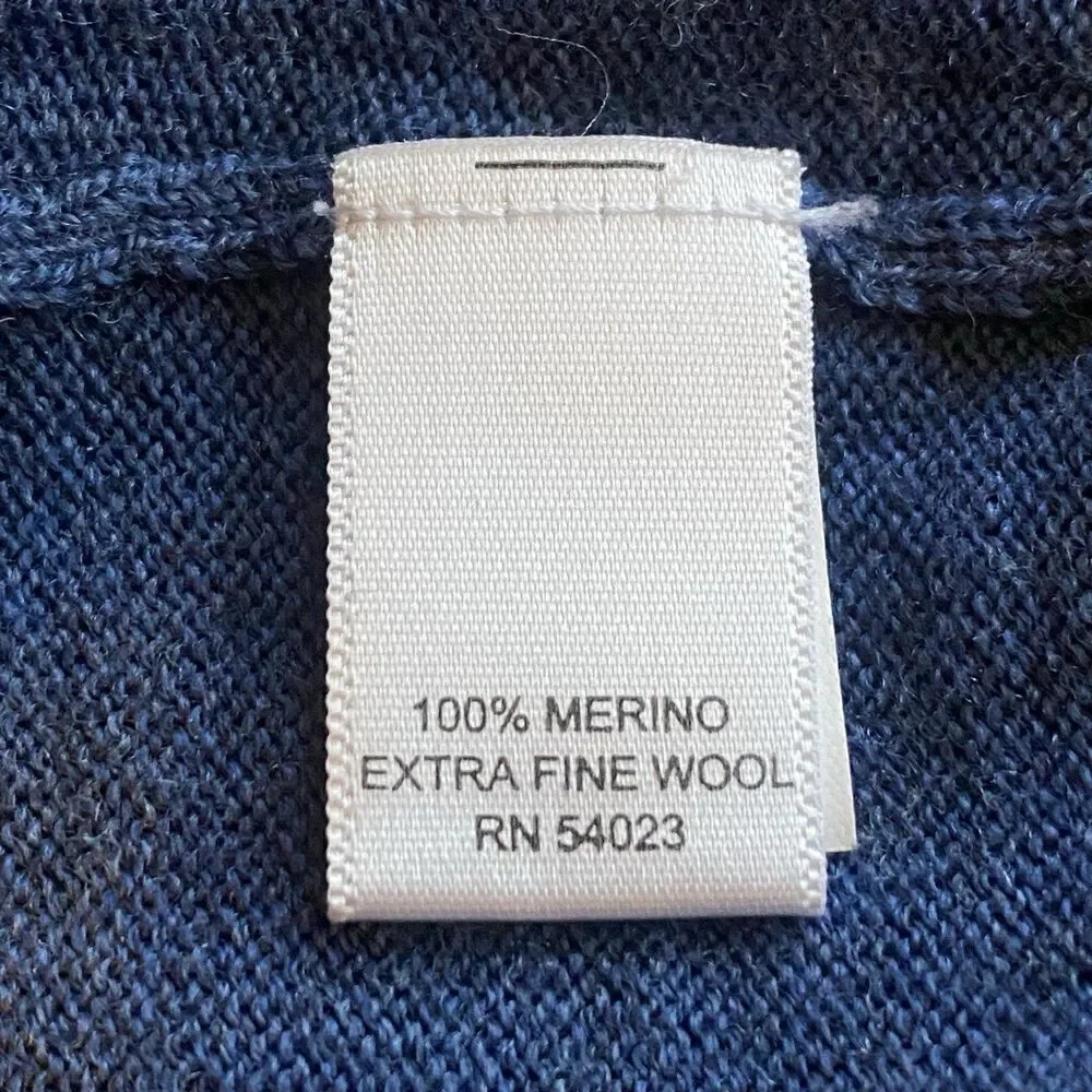 Banana Republic Men’s Extra Fine Merino Wool V-Neck Sweater Blue 100% Merino